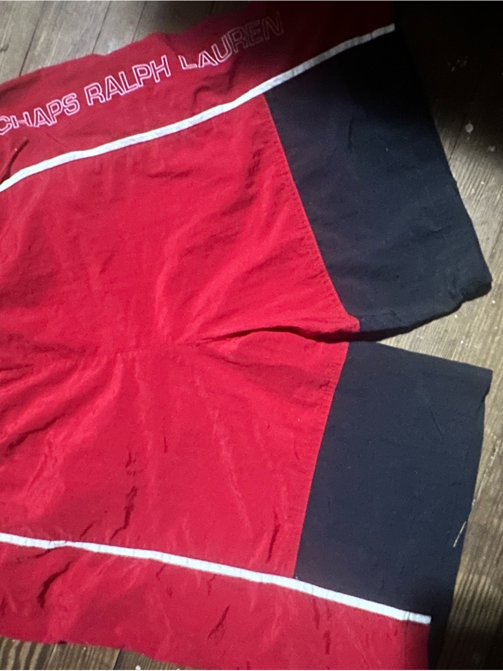 Vintage 90’s Chaps Ralph LaurenMen's Red and Black Swim/Board Shorts
